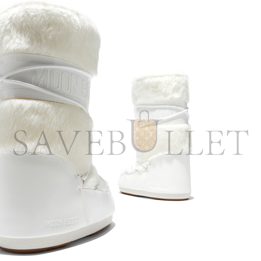 MOON BOOT ICON WHITE FAUX-FUR BOOTS 14089000003